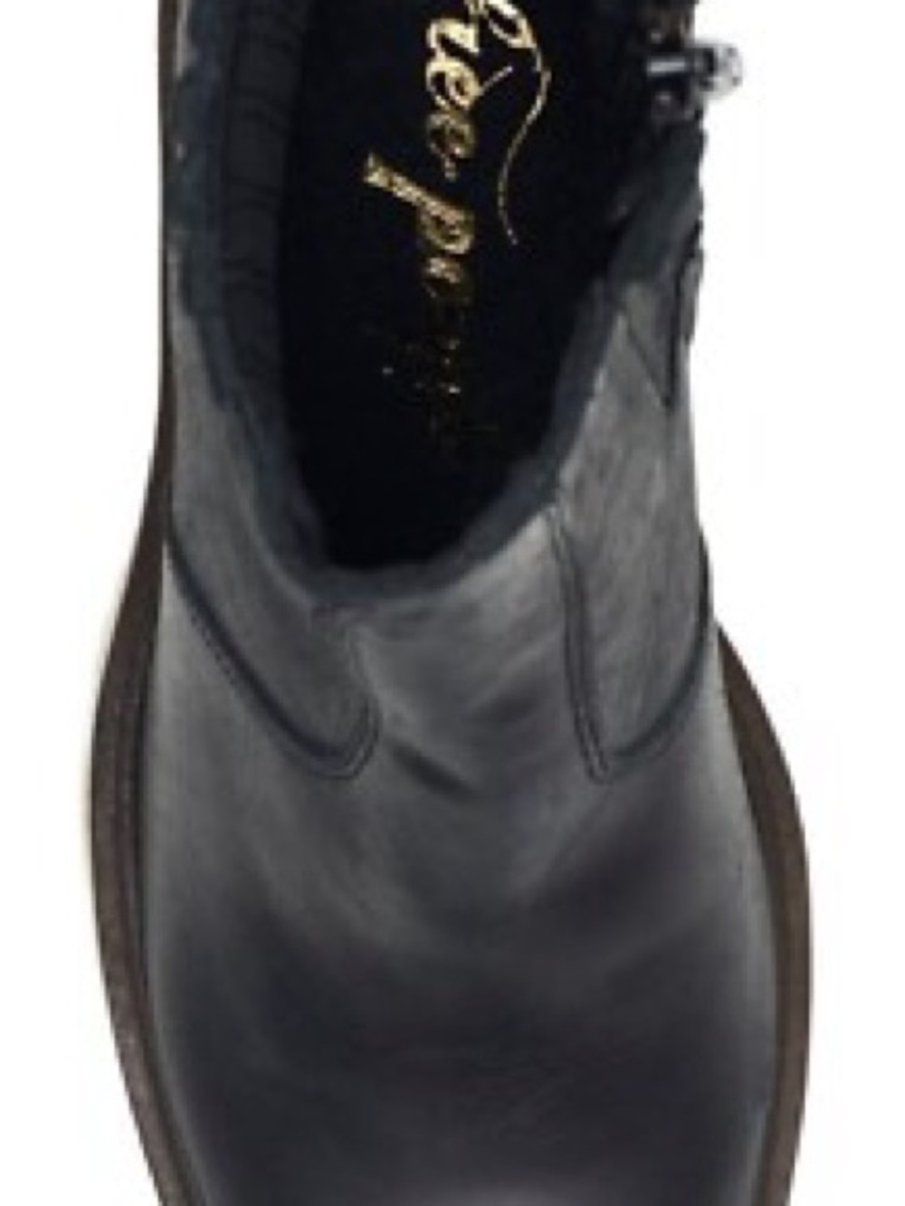 Free People Chelsea Boots Leather Black Lug Sole Platform Block Heel Spain39 1/2 - Picture 3 of 5
